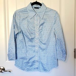 Blue and White Polka Dot Dress Shirt